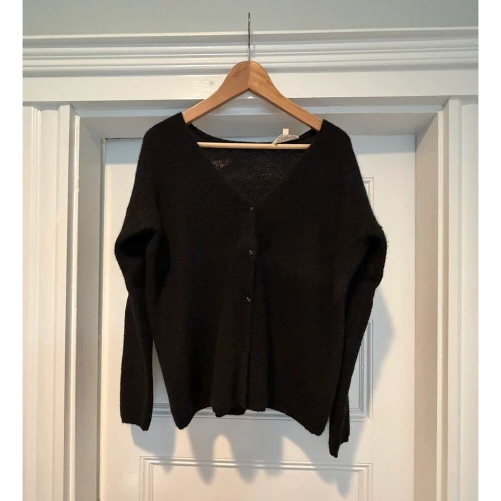 Sézane Gaspard Cardigan Black Size L - Signature Reversible Knit